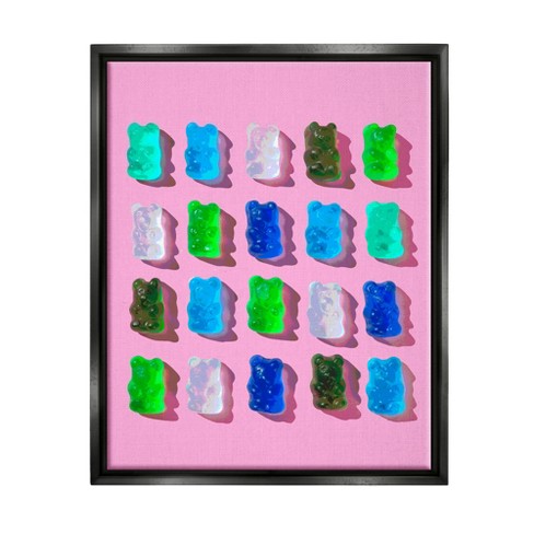 Stupell Industries Gummy Candy Bears PatternFloater Canvas Wall Art, 17 x 21