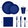 Crown Display 350 Piece Color Disposable Plastic Dinnerware party set- Serves 50 - 4 of 4
