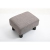 NicBex Linen-Like Storage Ottoman Cube Tufted Footrest with Plastic Legs for Bedroom and Living Room, Grey - 3 of 4