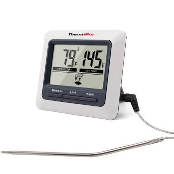 ThermoPro TP16S Digital LCD Meat Thermometer for Cooking and Grilling, BBQ  Food Thermometer with Backlight and Kitchen Timer, Grill Temperature Probe
