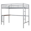 CAVINAS Twin Size Metal Loft Bed with Ladder & Fence,Modern Bed Frame with Desk for Bedroom,Study - 2 of 4
