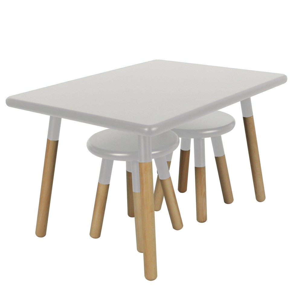 ACEssentials Kids' Dipped Table and Stool Set Gray