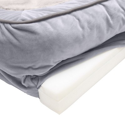 Jumbo Granite Gray Velvet Orthopedic Sofa Pet Bed