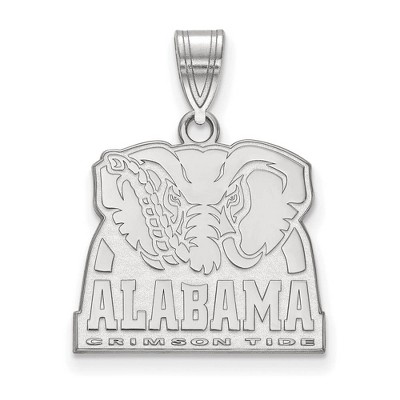 Black Bow Jewelry 10k White Gold Alabama Crimson Tide NCAA Medium Pendant