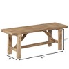 Vintiquewise Wooden Bench Farmhouse Entryway Organizer Retro Rustic Accent Seat Armless Design Stylish & Practical Décor for Indoor Space - 2 of 4