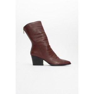Laval - Burgundy Back-Zip Block Heel Boot (Women) burgundy cilt 8 Prologue Shoes - 1 of 4