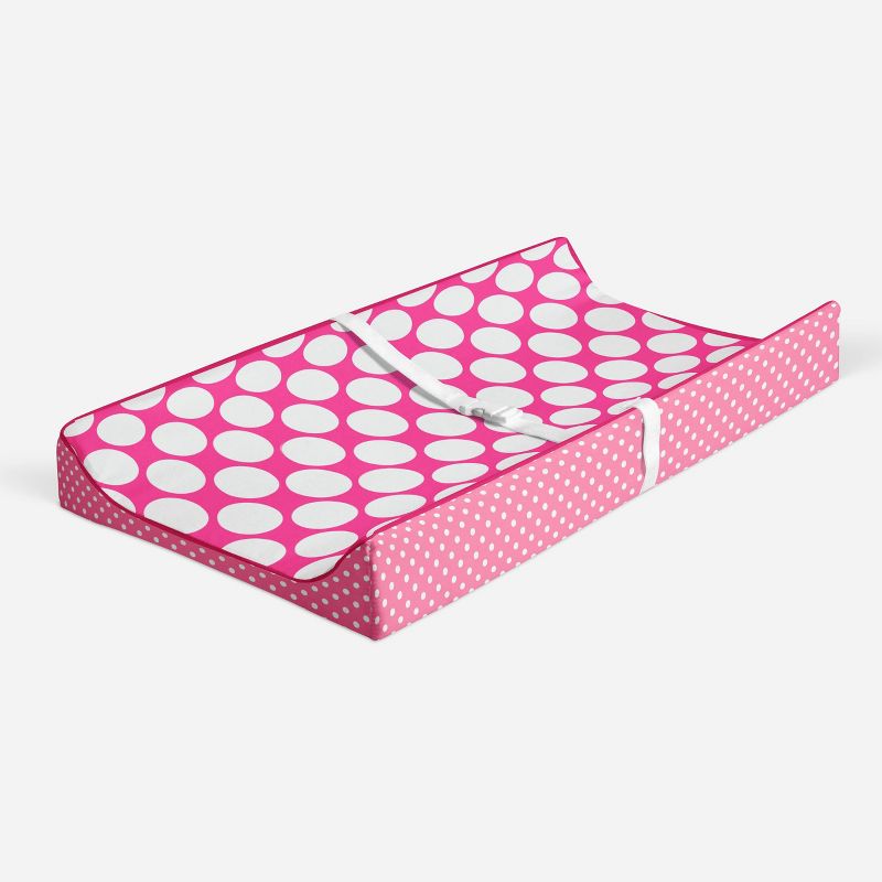 Bacati - MixNMatch Pink Large Dots Changing Pad Cover, 2 of 10