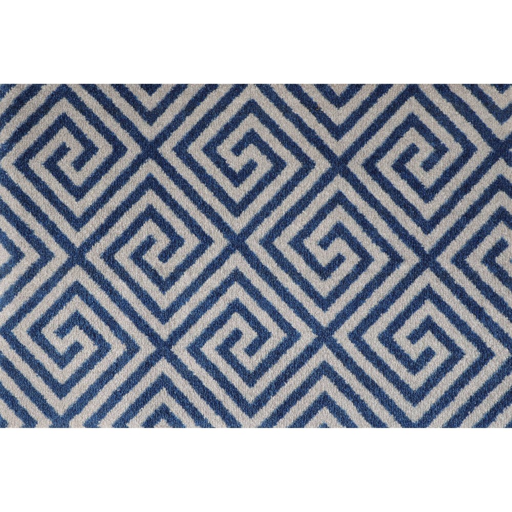 Photos - Doormat Bungalow Flooring 2'x3' ColorStar Greek Grid Door Mat Navy Blue  