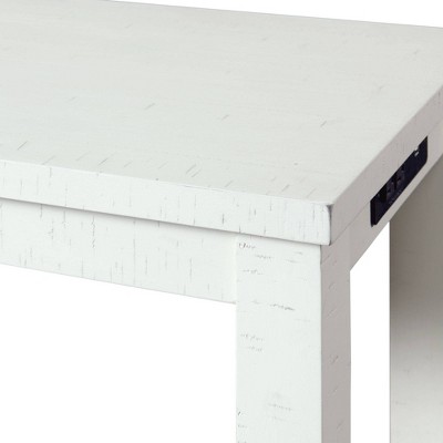 White Multipurpose Bar Table Set with Upholstered Stools