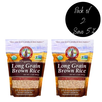 Grain Place Foods 2 lb Organic Long Grain Brown Rice - Pack of 2