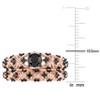 EVERLY JEWELRY | Rose Plated Sterling Silver 1 CT TDW Black Diamond Vintage Bridal Set - 4 of 4