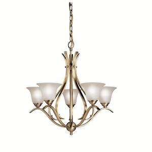 Dover 23" 5 Light Chandelier with Alabaster Swirl Glass in Antique Brass - 1 of 1