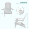 Sonkuki 4-Pack Folding Adirondack Chair Patio Outdoor Plastic Fire Pit Chair Weather Resistant for Lawn, deck and Backyard - 3 of 4