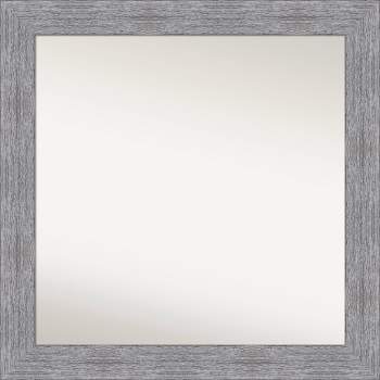 31" x 31" Non-Beveled Bark Rustic Gray Wall Mirror - Amanti Art