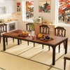 Gulches Industrial Contemporary Series Modern Industrial Black Rustic Wood Grain 78 in Heavy Duty Metal Frame Base Dining Table Seats 6 - 2 of 4