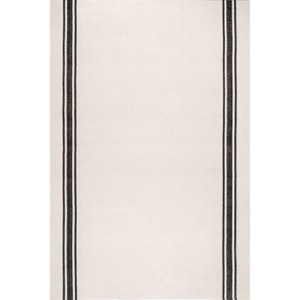 Nuloom Clarissa Cotton Flatweave Casual Stripe Indoor Area Rug 8x10, Off-White - 1 of 4