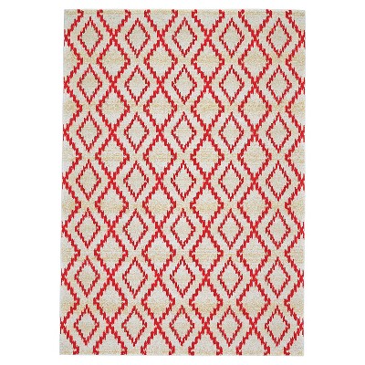 2'2"x4' Geometric Woven Accent Rugs Red - Weave & Wander