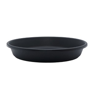 The HC Companies Classic Plastic 16" Round Plant Flower Pot Planter Deep Saucer Drip Tray for Indoor or Outdoor Settings, Fits 17" Pots, Black - 1 of 2