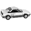 1985 Toyota MR2 MK1 White and Silver Metallic with Sun Roof 1/64 Diecast Model Car by Paragon Models - 2 of 3