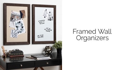 Black Wood Framed Magnetic Dry Erase Monthly Calendar