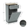 ELECWISH Tilt Out Trash Cabinet, Laundry Hamper Cabinet with Drawers, Free Standing Kitchen Hidden Garbage Can Bin, Storage Cabinet for Kitchen - 2 of 4