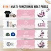 VEVOR Heat Press Machine, 15 x 15 inch, 8 in 1 Heat Transfer Machine with 6-30 oz Tumbler Press, 360° Swing Away T-Shirt Pressing, Pink - 3 of 4