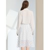 INSPIRE CHIC Women's Elastic Waist Zipper Polka Dots Casual Midi Skirts - 4 of 4