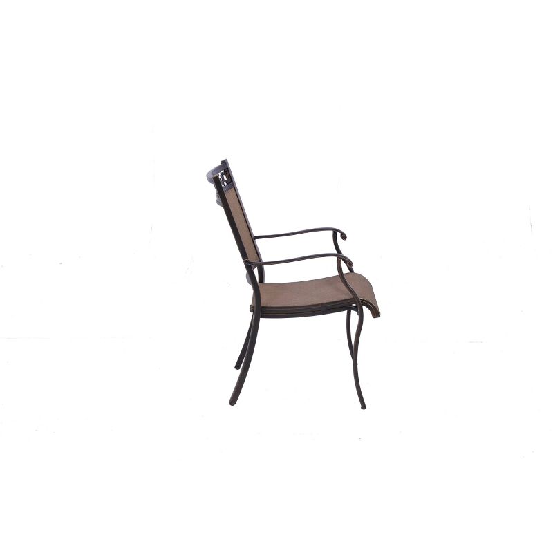 4pk Outdoor Sling &#38; Aluminum Frame Dining Chairs - Tan/Bronze - WELLFOR, 5 of 13