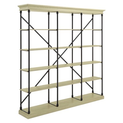 84" Belvidere 5 Shelf Wide Etagere Bookshelf Ivory White - Inspire Q