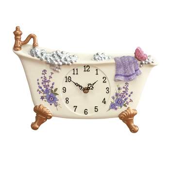Collections Etc Lavender Bathtub Decorative Wall Clock 13 X 2 X 9 Purple