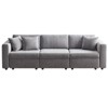 Buenhomino Modern DIY Sectional Sofa, Modular Sectional Couches for Living Room，Light Gray Velvet - 2 of 4