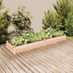 vidaXL Garden Raised Bed with Liner 94.5"x23.6"x9.8" Solid Wood Fir - 1 of 4