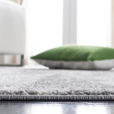 Gray Abstract Reversible Square Stain-Resistant Rug