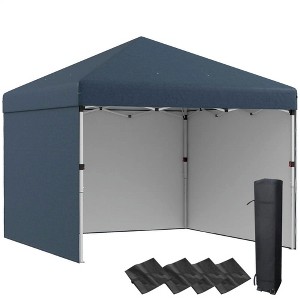 Resenkos Backyard Garden Canopy, Camping Canopy Screen Tent,10' x 10' Pop Up Canopy with Sidewalls, Weight Bags and Carry Bag, Navy Navy Blue - 1 of 4