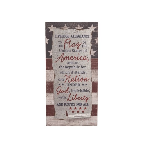 Transpac Wood 24 In Multicolor 4th Of July Pledge Of Allegiance Wall Decor Target