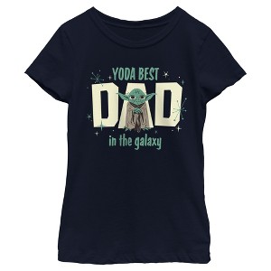 Girl's Star Wars Yoda Best Dad in the Galaxy T-Shirt - 1 of 4