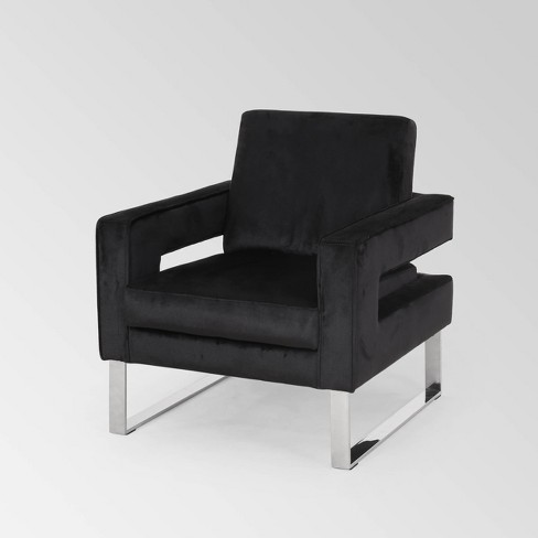 Black velvet chair online the range