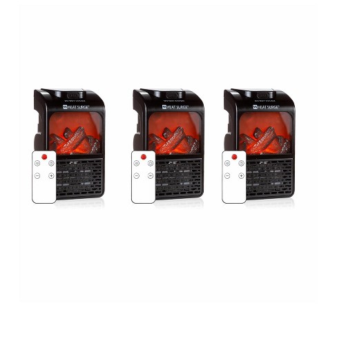 Heat Surge Minimax Heat Trio, Fireless Flame Heater, Heats 12x12 Room -  Pack Of Three : Target