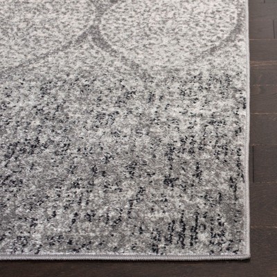 Elegant Gray & Ivory Synthetic 4' x 6' Hand-Knotted Area Rug