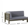 NicBex Modern Outdoor Patio Sofa Set, Left-Arm Loveseat & Coffee Table with Water-Resistant Cushions, Wood Corner Bench, Outdoor Sofa - 2 of 4