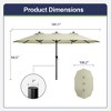 Maggift Patio Umbrella, Large Outdoor Double-Headed Umbrella, With Crank Handle, Powerful UV Protective for Pool, Lawn, White, 181.1"*106.2"*94.5" - 4 of 4