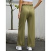Clearlove Womens Linen Wide Leg Pants High Waist Palazzo Tie Knot Flowy Trousers Lounge Pants with Pockets - 2 of 4