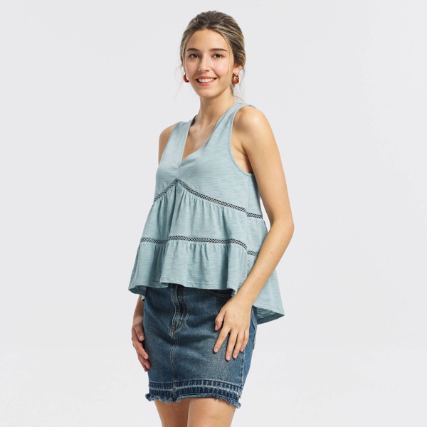 Top peplum con escote en V y encaje en capas para mujer - Universal Thread™ 4