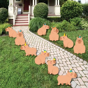 Big Dot of Happiness Capy Birthday - Lawn Decorations - Outdoor Capybara Party Yard Decorations - 10 Piece - 1 of 4
