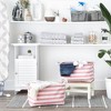 Design Imports Set of 2 Rectangle L 10.5 x 17.5 x 10 Pe Coated Cotton Poly Laundry Bins Stripe Rose - 4 of 4