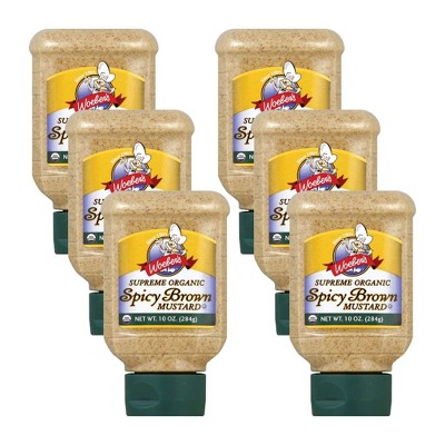 Woeber's Supreme Organic Spicy Brown Mustard - Case of 6/10 oz