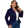 Coolmee Women Large Size Casual Blazer Open Front Long Sleeve Ruffle Hem Work Office Cardigan Jackets - 4 of 4