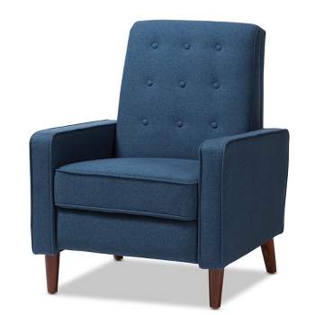 Mathias Mid - Century Modern Fabric Upholstered Lounge Chair - Baxton Studio