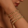 Gold Bracelets for Women 14K Gold Plated Cross Bracelet Strand Bead Ball Bracelets stack Set Chunky Chain Bracelet Trendy - 3 of 4