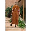 LA LEELA Women's Summer Holiday Beach Casual Dailywear Relaxed Fit Caftan House Sleep Shirt Loungewear Dashiki Dresses for Women 2X-3X Orange, Stripe - 3 of 4